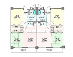 プリュジュール 2LDKの間取図画像