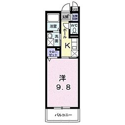 レジデンスR・J 1Kの間取図画像