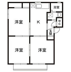 サンヒルズA棟 3DKの間取図画像