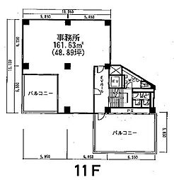 山の手ビル東館 ワンルームの間取図画像