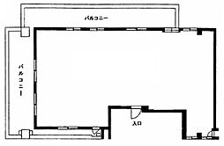 カミデビル ワンルームの間取図画像