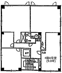 日本工築1号館 ワンルームの間取図画像