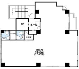 西麻布尾花ビル ワンルームの間取図画像