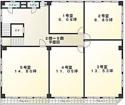 山京ビル本館 ワンルームの間取図画像