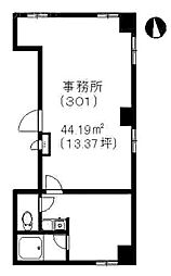 K&N麻布 ワンルームの間取図画像