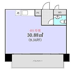 第5スカイビル ワンルームの間取図画像