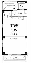 アオキビスポークビル ワンルームの間取図画像