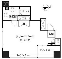 ビュロー新橋 ワンルームの間取図画像