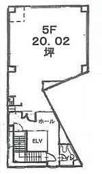 高鼻町川鍋ビル ワンルームの間取図画像