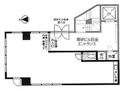 高砂ビル白金 ワンルームの間取図画像