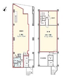 クロスサイド田町ビル ワンルームの間取図画像