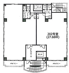 シェル都1 ワンルームの間取図画像