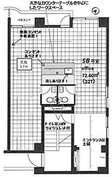 アール五反田 ワンルームの間取図画像