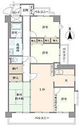 チサンマンション瀬戸菱野南 4LDKの間取図画像