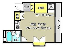 プチメゾン ワンルームの間取図画像
