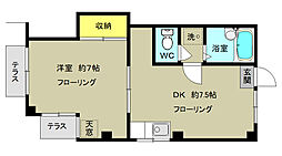 メゾンシャローム 1DKの間取図画像