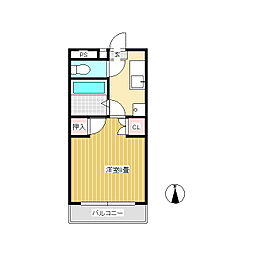 コーポ・セシ.ボン・S 1Kの間取図画像