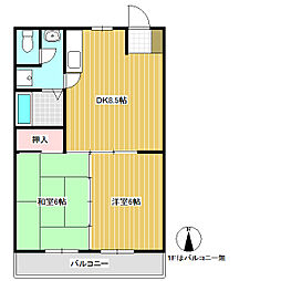MEZZONNOZAWA 2DKの間取図画像