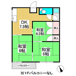 シャンボールハイツ 3DKの間取図画像