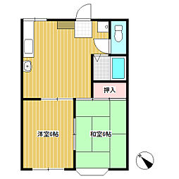 コーポビックストーンA 2LDKの間取図画像