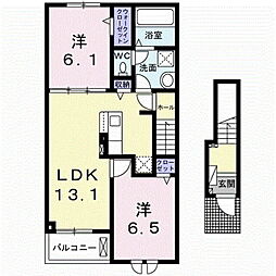 スカイツリーIV 2LDKの間取図画像