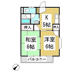 十基堂ハイツ 2Kの間取図画像