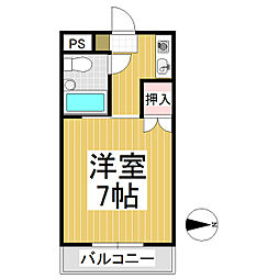 アリエス佐久 1Kの間取図画像