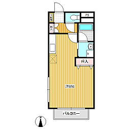 マンションハロー ワンルームの間取図画像