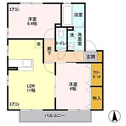 リビングタウン佐久平C 2LDKの間取図画像