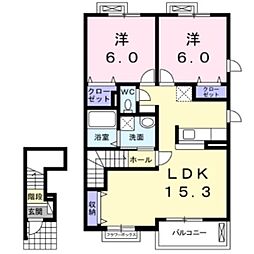メゾン.ル.ファミル 2LDKの間取図画像