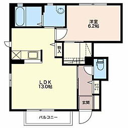 ディアス・アイB 1LDKの間取図画像