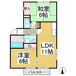 ソルジオ宮沢 2LDKの間取図画像