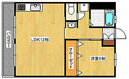 西興ビル 3階1LDKの間取り