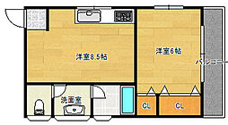 和泉ビル 3階1DKの間取り
