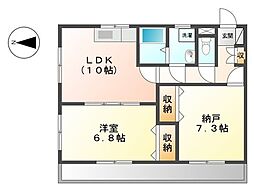 クレストール 2LDKの間取図画像