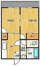 第46東雲ビル 5階2DKの間取り
