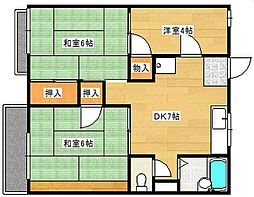 コーポ石田 2階3DKの間取り