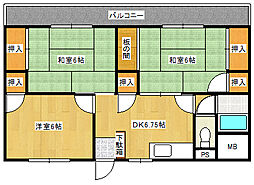 小島古江ビル 3階3DKの間取り