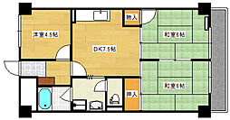 リラティブ古江 3階3DKの間取り
