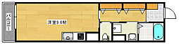 オークランドヒルズ仁保南 3階ワンルームの間取り
