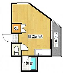 ジョイフル21 3階ワンルームの間取り