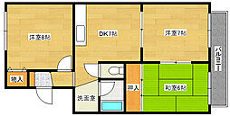グリーンハイツ舟入 1階3DKの間取り
