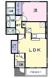Ａｎｇｅ　ＰａｌａｚｚｏII番館 1階1LDKの間取り