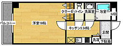東雲パレス 1Kの間取図画像