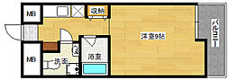 リバージュ宇品 3階1Kの間取り