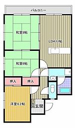 ルミエール柳ヶ丘 2階3LDKの間取り