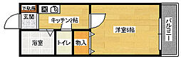 セジュールN 2階1Kの間取り