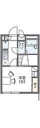 レオパレスくまい2 2階1Kの間取り