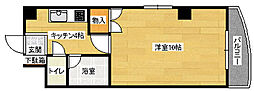 リスティア中筋 2階1Kの間取り