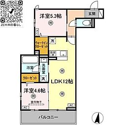 campanella温品 3階2LDKの間取り